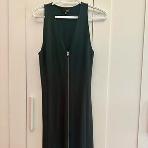 Elegant Black Zipper Dress